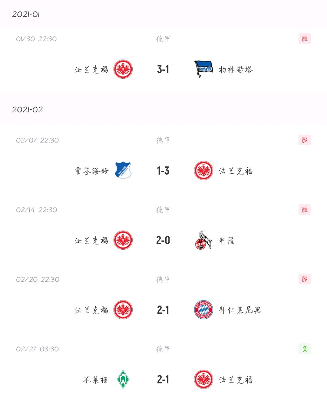 法兰克福战胜斯图加特，稳固积分榜位置